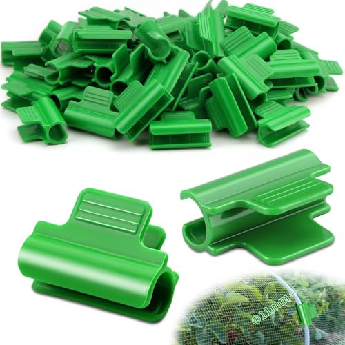 SWTYExt 50pcs Garden Clips for Ø11mm/0.43in Greenhouse Hoops Greenhouse Film Clamps Garden Netting Clips Plastic Plant Clips for Fixing Plant Cover Plastic Sheeting Film Row Cover