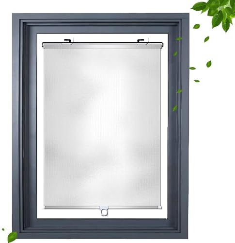 Persiana Enrollable con Ventosa 58x125cm Estor Enrollable Opaca Sin Taladrar, Cortinas Blackout Protección UV Protección Visual para Dormitorio/Baño/Cocina/CocheVentanas Y Puertas De Cristal