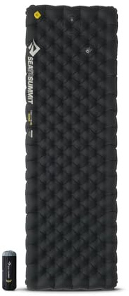 SEA TO SUMMIT - Ether Light XR Pro Insulated Air Sleeping Mat Rectangular Large Wide - ThermalCore Insulation - XPRESS Valve - Sack & Pillow Lock - Ultra Compact - 4Season - Backpacking - Black -790g