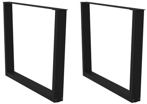 vidaXL Esstisch Beine V-Form 2 Stück Schwarz 100x(72-73,3) cm Stahl