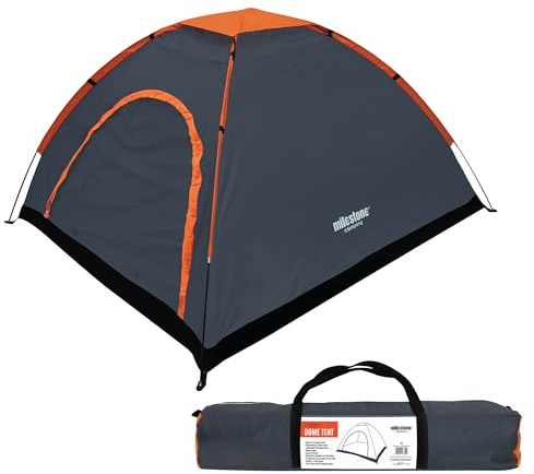 Milestone Camping Dome Tent/Water-Resistant Tent with Carry Bag Included (4 Person)