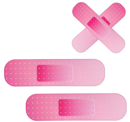 Lyreh 4pcs Car Bandaid Stickers, 2 Sizes Large Automotive Bandage Decal for Cover Scratches Dents Stains Giant Car Bumper Funny Sticker for Truck Suv Motorcycle Yacht Rv(Pink)