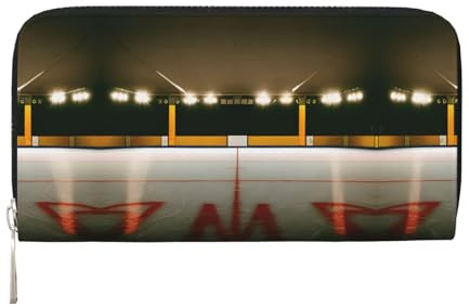 lootpe Damen-Geldbörse mit Hockeyschläger-Aufdruck, Kreditkartenhalter, Handygeldbörse, lange Clutch-Handtasche