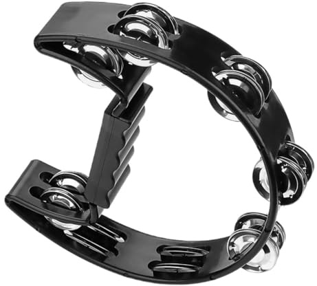 Abaodam Handgehaltenes Tamburin für Robustes Ergonomisches Musikinstrument Schellen für Partys Konzerte und Ktv Events für Kreative Musikmomente