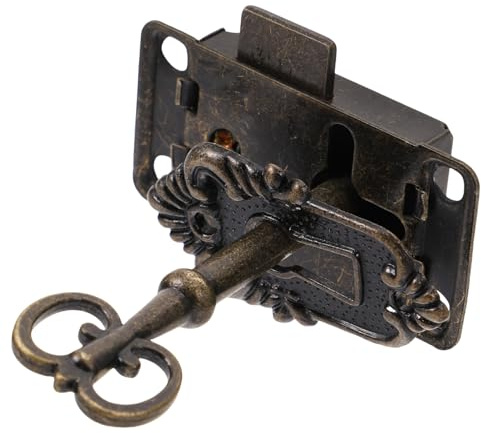 Operitacx Set Serratura Antica Vintage per Mobili e Cassetti in Ferro e Lega di Zinco con Chiave, per Lavori Fai-da-te e Sicurezza Dell'arredamento