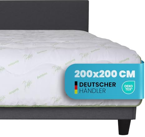 Bestlivings Couette en bambou - 200 x 200 cm - Certifié Öko-Tex (fabriquée en Allemagne) - Fibres de bambou antibactériennes - Couette thermorégulatrice et régulatrice d'humidité