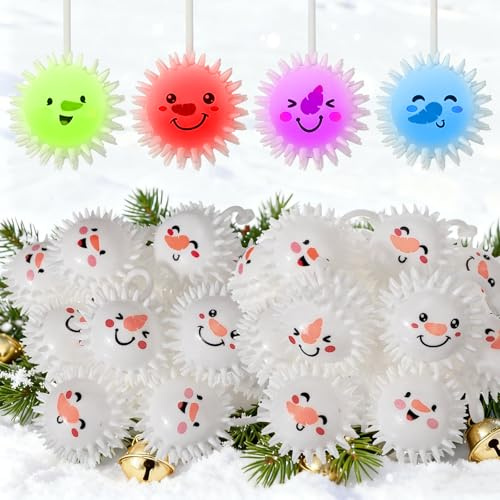 12 Stück Weihnachten Mitgebsel Igelball Leuchtend Kinder LED Igelball Flummis für Kinder Party Mitgebsel Kindergeburtstag für Weihnachten Partygeschenk