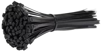 Collier de serrage autobloquant en plastique et nylon noir, 5 x 200 mm, anneau fixation, 8 400, grand collier à fermeture éclair(5x300mm)