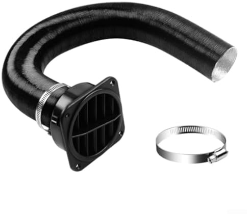 60 mm Dieselheizungskanalrohr, Dieselheizung, warmer Lüftungsschlauch, 100 cm lang, mit Luftauslass, Klemmen für Eberspacher für Webasto für Propex