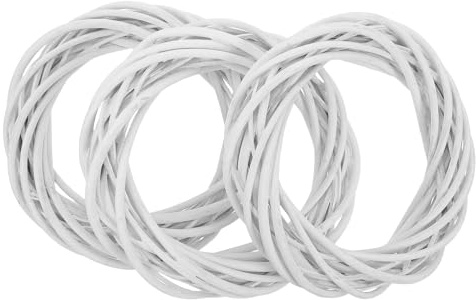 Gatuida Couronne Soi-même en Vigne Naturelle 20 Cm, Lot de 3 Pièces, Style Rustique Blanc Épais, Cadre pour Décoration Porte D’entrée, Mariage et Fête Saisonnière