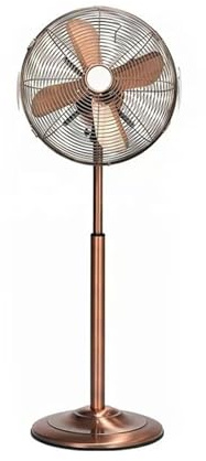 Genérico Ventilador de pedestal de metal de 16 pulgadas, ventilador de pie industrial de metal con altura ajustable, 3 velocidades, oscilación de 75° e inclinación de cabeza de 20° for dormitorio