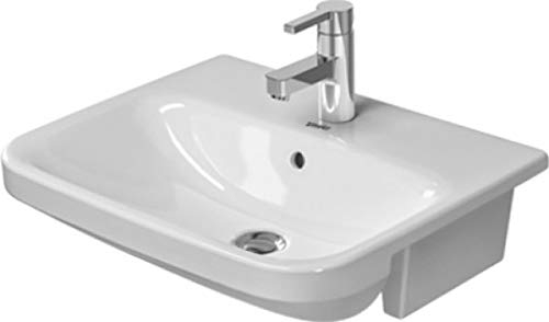 Duravit DuraStyle Halbeinbauwaschbecken 55cm WonderGliss Weiß