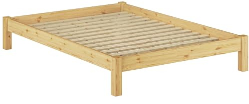 Erst-Holz®Doppelbett Massivholzbett Kiefer Natur 140x200 Futonbett Bettrahmen Einzelbett Rollrost 60.35-14