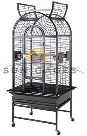 Sun Cages, Jaula Loros Completa, Jaula Pajaros Ideal para Yacos, Amazonas y Otros Loros de Tamaño Medio, 66 x 56 x 175 cm, Peso 34 kg