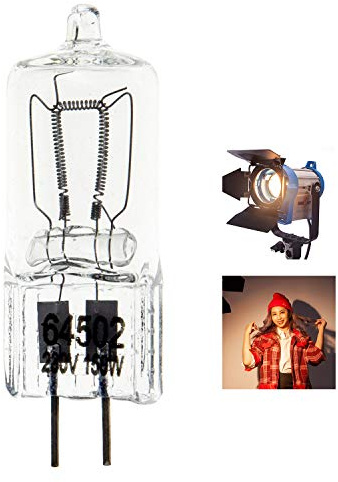 Pyxelstudio Lot de 1 Photo Studio Vidéo Fresnel Ampoule Halogène Mandarine Eclairage Continu Blanc Chaud 150W 3200K 230V GX6.35