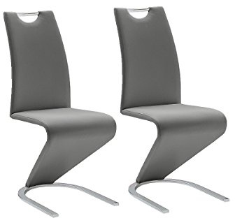 Robas Lund Esszimmerstühle 2er Set Schwingstuhl Grau, Esszimmerstuhl Stuhl Amado, 62.0 x 45.0 x 102.0 cm