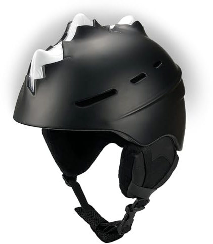 Crazy Safety Bone Spike skidhjälm för barn, ungdomar, män och kvinnor | unik design | används för snowboard och skidor | CE EN1077 certifierad | två storlekar | glasögonrem | gul, grön, rosa och svart