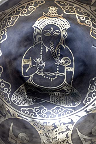 Cuenco tibetano | Cuenco de yoga tallado Lord Ganesh | Cuencos de sanación y meditación sonoros