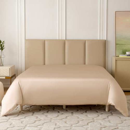THXSILK 22 Momme 1 Pcs Silk Duvet Cover, 100% Top Grade Pure Mulberry Silk Upscale Series Comforter Cover with Zipper Breathable Cooling Soft Comfortable Safe Material (King, Champagne)