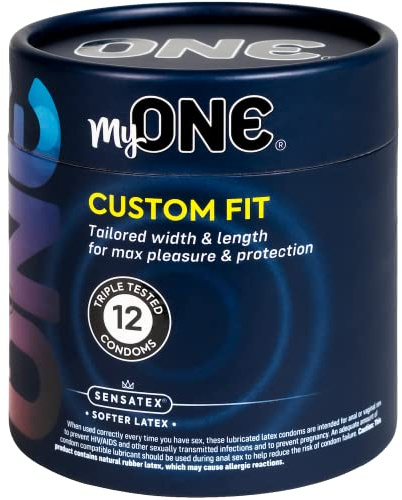 MyONE Custom Fit Snug Sized Condoms | Tailored Width & Length | Max Pleasure | Triple Tested Softer Latex | Lubricated | Nontoxic, Vegan, Non-GMO | 47C: Extra Snug (47), Length 4.7” (C)