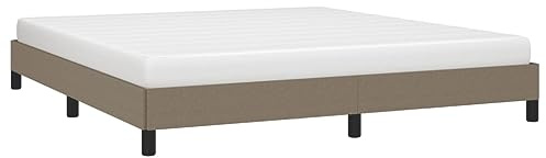 vidaXL Estructura de Cama Matrimonial Somier Tapizado Dormitorio Habitación Muebles Mobiliario Cuarto Descanso de Tela Gris Taupe 180x200 cm