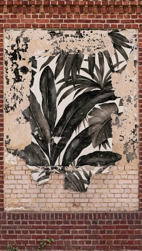 livingwalls Palmenblatt-Fototapete – Beige – Wandbild XXL 2,80 x 1,59 m | Urbane Palmenblattoptik als Akzentwand – matte Strukturtapete, ansatzfrei & spurlos abziehbar – für Wohnzimmer & Schlafzimmer