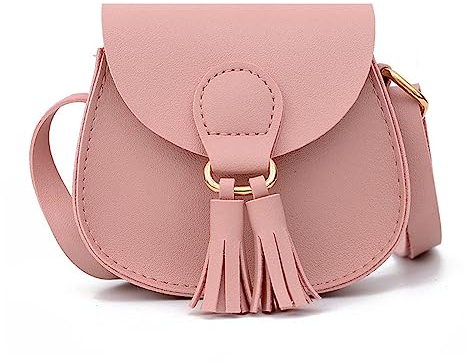 Hifot Handtasche Mädchen, Mini Taschen Kinder Umhängetasche mit Quasten Verstellbarem Gurt für kleine Mädchen