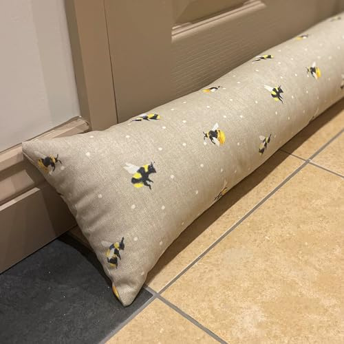 Snugglemore Draught Excluder Fabric Cotton Door Window Draught Cushion Guard Animal Prints (Bumble)
