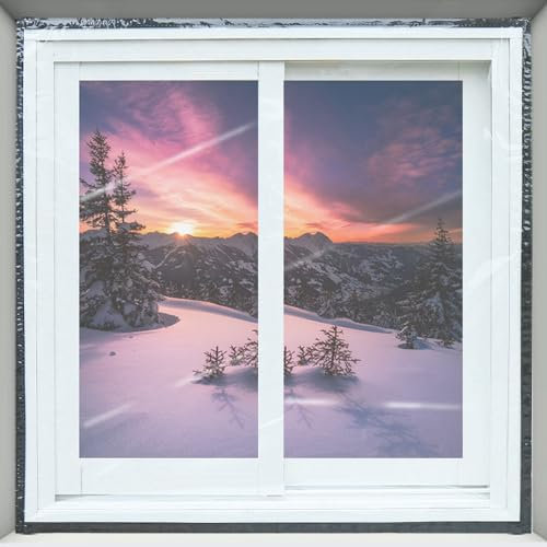 FANYING Película Transparente del Equipo de Aislamiento de Ventana de tamaño Personalizado con impermeabilización Reutilizable del Invierno del desván del Patio de la Cinta,50x125cm(19.8x49.2in)