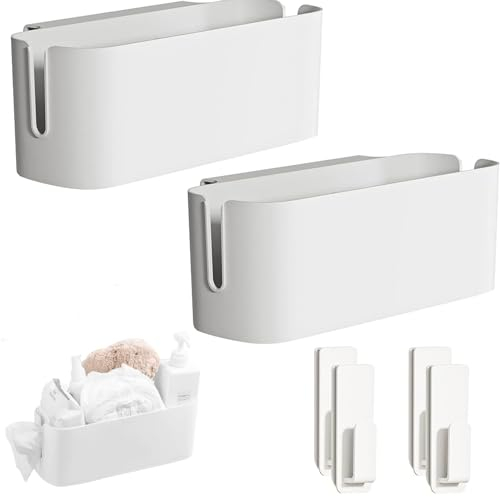 Kongming Bett Organizer zum einhängen mit 2 Abnehmbarer Haken, Kunstoff Betttasche Bettablage, Nachttisch Organizer Bett hängend, Hochbett Organizer für Buch Magazin Handy Kopfhörer (2 Stücke)