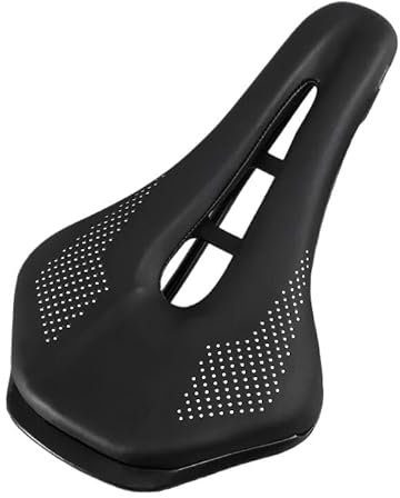 GFDSGRE Fahrrad Sattel Ultraleichter Mountainbike-Sattel MTB mit kurzer Nase, Rennradsitz aus PU-Leder, hohler Prostata-Sattel, Fahrradteile Fahrradsattel Herren(Noir)