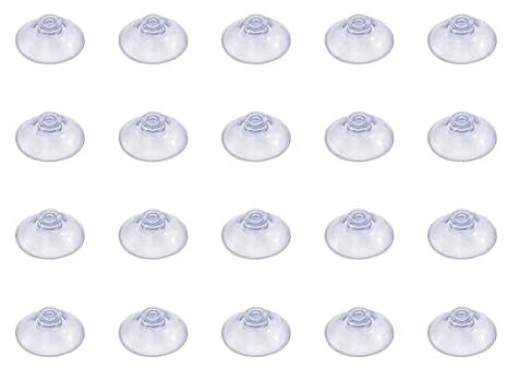 Tabanzhe Suction Cup Set-20PCS 20MM Strong Adsorption PVC Transparent Suction Cups Reusable Window Suckers Hanger Pads without Hooks for Home Kitchen Bathroom Glass Decor Organization
