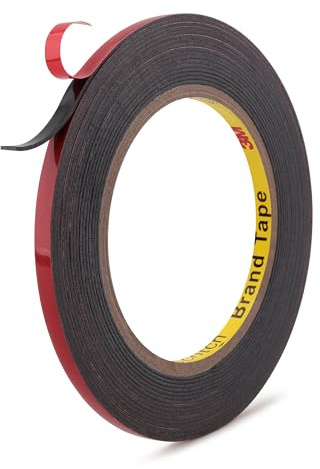 3M Automotive Acrylic Plus Befestigungsband Doppelseitigem Klebeband PT1100 6 mm x 5,5 m Strapazierfähig für Formteile Verkleidungen Paneele Polster Dunkelgrau
