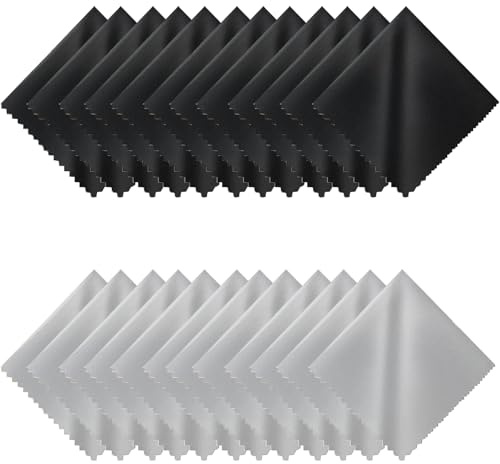 GUTERTOP 24 Stück Brillenputztuch Groß, Brillenputztücher Mikrofaser, Mikrofasertuch Brille für Kamera, Objektiv, Brillen, Bildschirme, Tablet (15 X 18 cm)