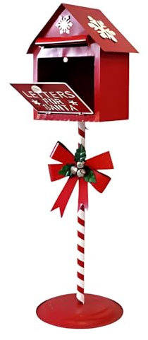 Marvin Cassetta della Posta di Natale per Babbo Natale, Lettere Santa Claus, Decorazione Natalizia Ideale per la Casa, Negozi o Vetrine (Rosso)