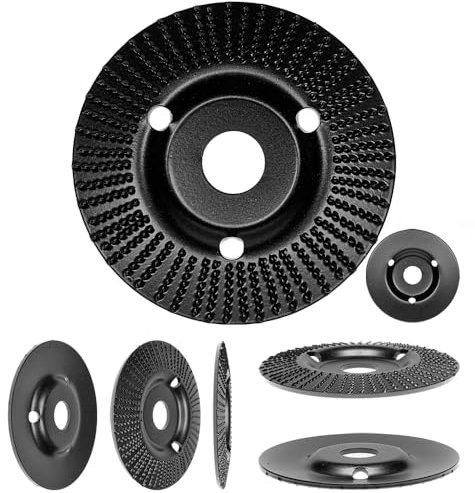 ABAZO Raspelscheibe, Holzschnitzscheibe Frässcheibe, Flexscheibe, Baumstumpffräse, Wurzelfräse, Lackfräse Ø 125 mm, Ø 115 mm (Schräg Raspel, Endarbeiten Ø 115 mm x 22,2 mm)