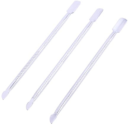 Ipetboom 3pezzi Spingi Cuticole Doppia Estremità in Acciaio Strumento Per Manicure e Pedicure Per Rimuovere Residui Colla