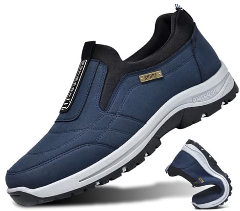 Scarpe Terapeutiche Per Diabetici Da Uomo Scarpe Da Corsa Scarpe Alluce Valgo Piedi Gonfi, Scarpe Da Ginnastica Leggere E Traspiranti Antiscivolo Scarpe Ortopediche Per Artrite Edema,Blue-45 EU