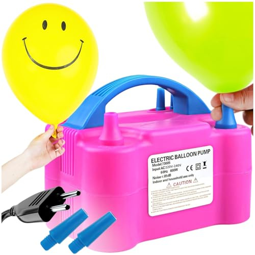 ZOLTA Luftballonpumpe Elektrisch - 600W Motor Ballonpumpe Klein with 2+2 Düse - Intelligenter 2 Modus Pumpe Luftballon - Tragbar Luftballon Pumpe Elektro