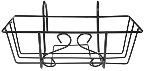 Toddmomy Support Mural pour Pots de Fleurs Suspendus en Métal 32 Cm Noir pour Balcon, Étagère Rectangulaire de Jardin Solide et Écologique, Panier à Fleurs pour Clôture Extérieur