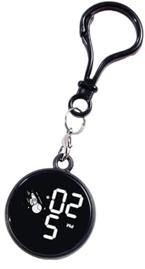 ULIJTH Montre-bracelet électronique LED avec affichage de la date Montre de poche électronique porte-clés Horloge numérique à clipser Mousqueton numérique, Noir , Sportif