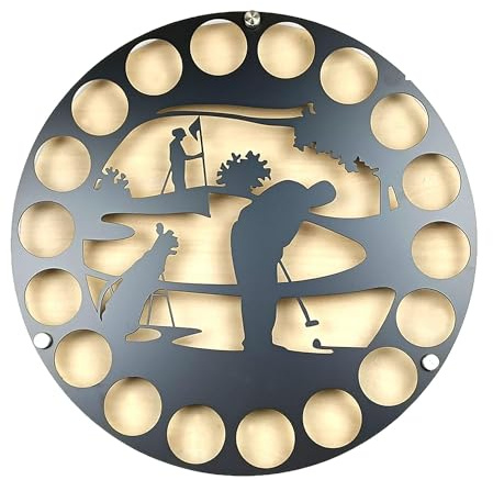WSNDM Golf Display Stand, 35*35cm Golfball Vitrine, Golfballhalter Für Runder Präsentationsständer Für Sammler Wandhalterung Dekoration, Regal Für Sammler, Eisen-Präsentationsständer Für Golfbälle
