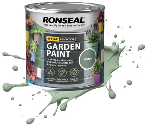 AOC24 250ML Garden Paint Willow, Water Based Outdoor Paints, Long Lasting Weather Resistant, Fast Drying Color for Wood, Bricks, Pots, Anti Crack Peeling DIY Paint (Willow, 250 M L)