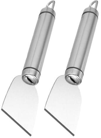 TIDTALEO Raspador de Limpieza Multiusos de 2 Piezas en Acero Inoxidable 304, Espátula para Quitar Grasas, Adhesivos y Suciedad en Suelos, Vidrio y Vitrocerámica, Accesorio de Cocina