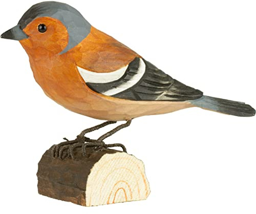 WILDLIFEGARDEN WG416 DecoBird Buchfink - Handgeschnitzter Dekorative Vogel aus Holz - Kleine Europäische Vögel