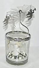 Natale - portatealight silver 16*8 cm con angeli - 1 pezzo