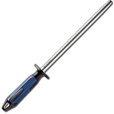 Wetzstahl Messerschärfer poliert 25 cm oval Grifffarbe schwarz-blau 2-Komponenten-Griff Friedr. Dick | nenten-Griff Friedr. Dick