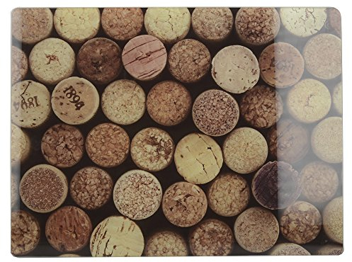 Creative Tops 'Cork' Glass Worktop Saver/Serving Board, 40 x 30 cm (15.5 x 12) - Brown