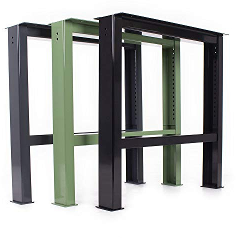 Werkbankgestell Stahl WBG-650/700-1000 Arbeitstisch höhenverstellbar Packtisch Werkbank Werkstatt Werkbankfuß Untergestell Werktisch Metall Stahlfuß (1 Stück) RAL 5010 enzianblau glänzend