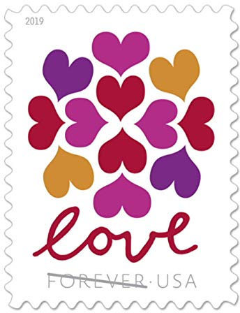 Hearts Blossom Love Forever Stamps - Wedding, Celebration, Graduation (2 Sheets, 40 Stamps) 2019 - Scott 5339